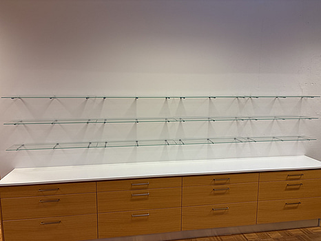 12 st. Vägghyllplan i glas