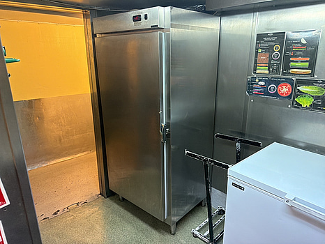 Rostfritt frysskåp, 85 x 70 x 185 cm