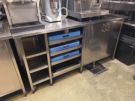 Köksbänk rostfritt, 180 x 60 cm