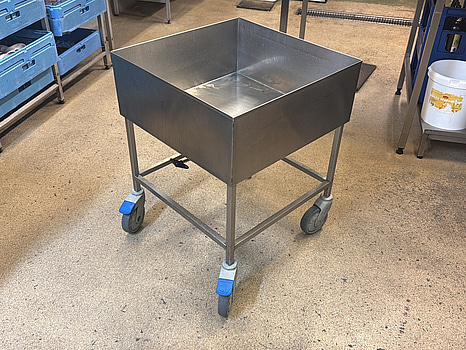 Rostfri sköljho, 55 x 55 x 70 cm, på hjul