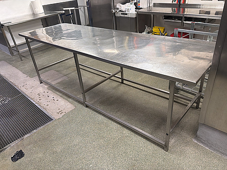 Arbetsbänk, rostfri, 280x90 cm