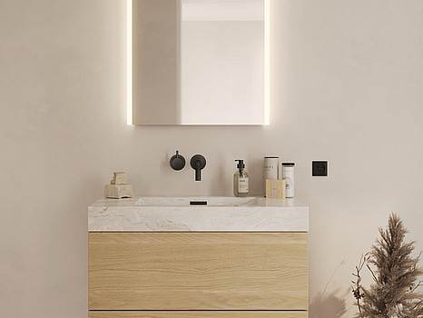 Spegel med belysning Loevschall, Lago 600x750 mm.