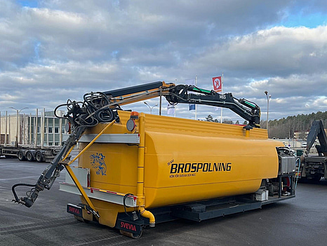 Spoltank på lastväxlarram