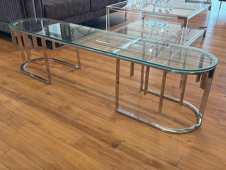 TV-bänk/ sidobänk med glasskiva, 180 cm