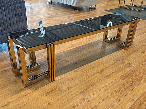 TV-bänk/ sidobänk, svart/ guld