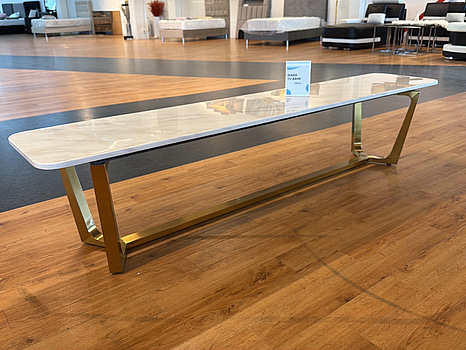 TV-bänk/ sidobänk med stenmönstrad skiva, 200 cm