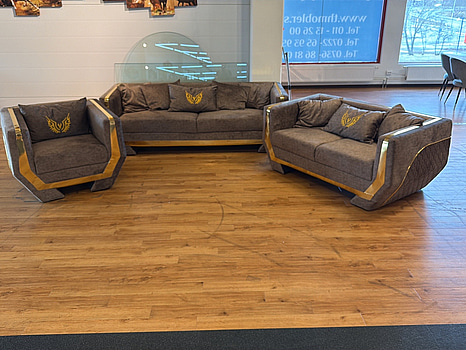 Soffgrupp, 3 del, grå sammet