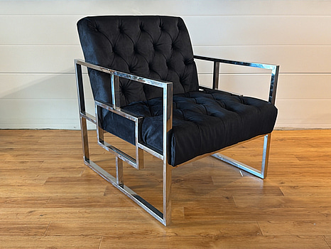 Fåtölj, svart sammet