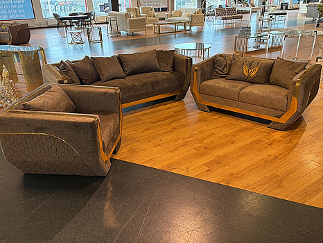 Soffgrupp, 3 del, grå sammet