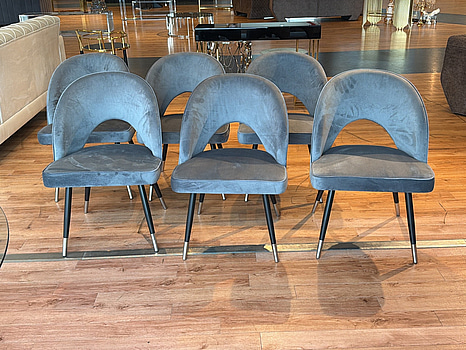 6 st stolar, grå sammet