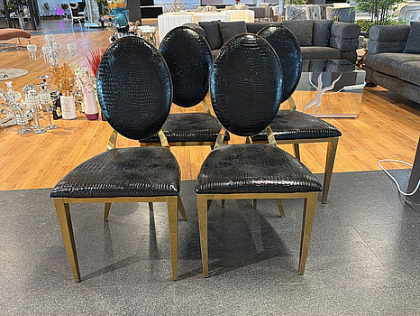 4 st stolar, skinnimitation/ guld