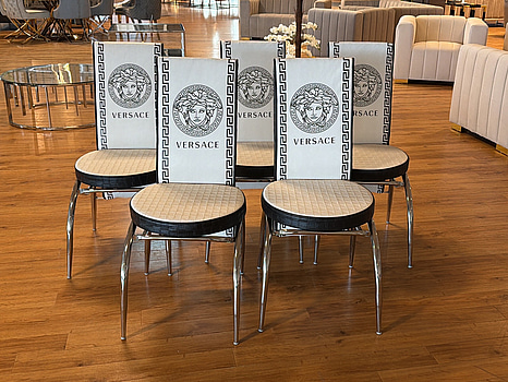 5 st stolar, vit/ svart