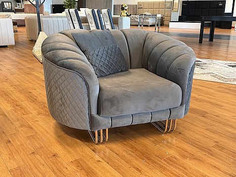 Fåtölj, grå sammet