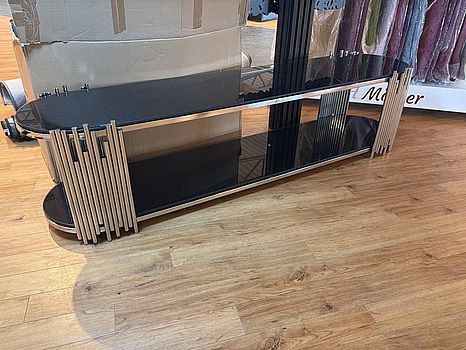 TV-bänk/ sidobänk, svart, 180 cm