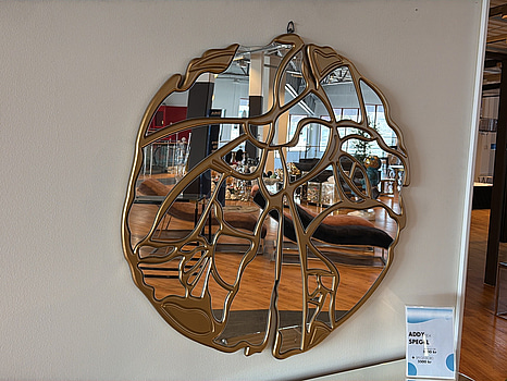 Spegel, guld, ∅90 cm