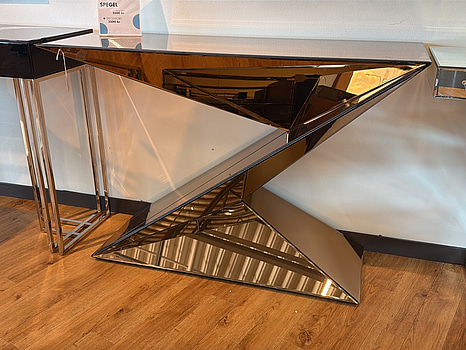 Avlastnings-/ spegelbord i bronstonat spegelglas