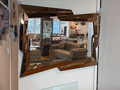 Spegel med bronstonad ram, 120x80 cm