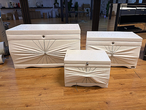 Dekorativt kistset, 4 del, vit