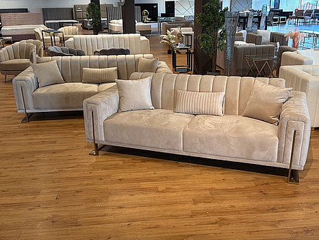 2 st soffor, ljusbrun sammet