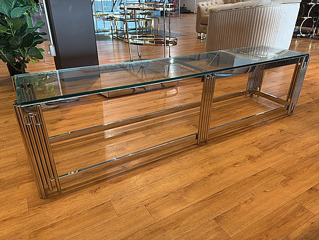 TV-bänk/ sidobänk med glasskiva, 180 cm