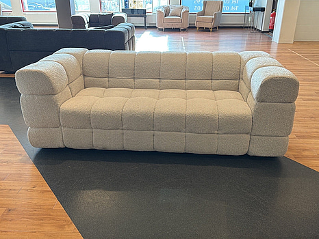 3-sits soffa i vitt teddytyg