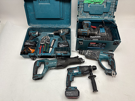 Parti med diverse verktyg Makita