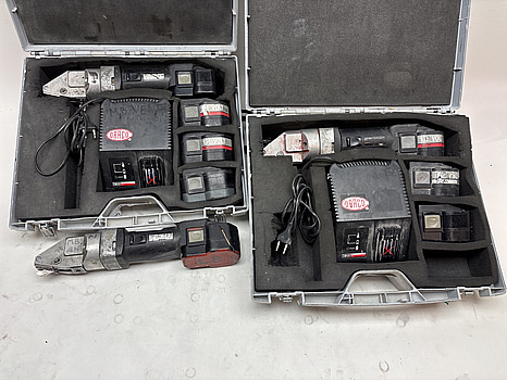 3 st. Plåtsax Dräco inkl. laddare och batteri