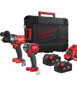VERKTYGSPAKET MILWAUKEE, POWERPACK, 2 MASKINER, 2 BATTERIER M18 FPP2B3-502X
