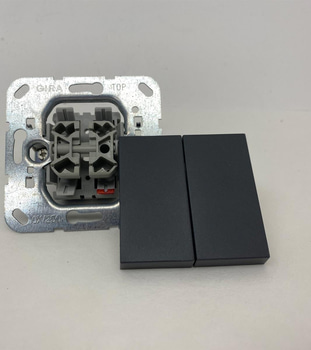 10 st. Strömbrytare med vippa Gira, System 55 kron, antracit