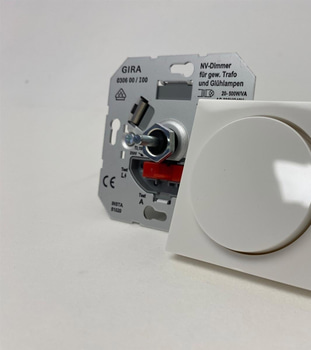 10 st. Lågvoltsdimmer med täckplatta Gira, System 55, kritvit, 20-500W