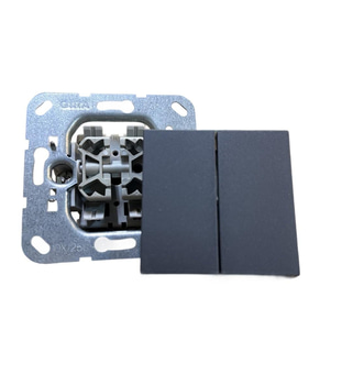 10 ST. STRÖMBRYTARE MED VIPPA, GIRA, SYSTEM 55 D-TRAPP, ANTRACIT