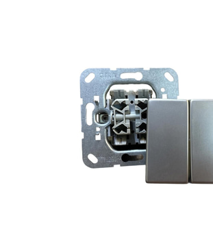 10 ST. STRÖMBRYTARE MED VIPPA, GIRA, SYSTEM 55 D-TRAPP, ROSTFRITT