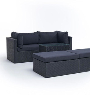 LOUNGEGRUPP SUNFUN ÖREGRUND, SVART, KONSTROTTING, SVART