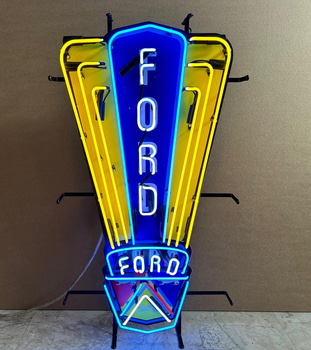 Neonskylt Ford, glas
