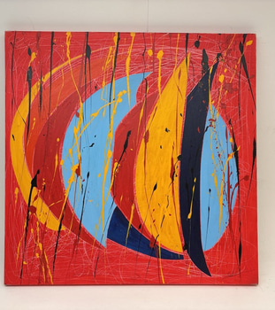 Canvastavla signerad av konstären