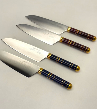 4 st. Kockkniv Bon Centuri Chefs Knife, 20 cm - 2 st. Marine blue och 2 st. Bordeaux red