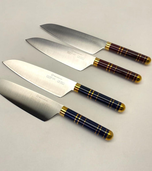 4 st. Kockkniv Bon Centuri Chefs Knife, 20 cm - 2 st. Marine blue och 2 st. Bordeaux red