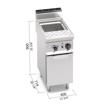 Pastakokare Berto's, rostfritt stål, el, 1-fas