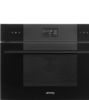Kombinationsmikrovågsugn Smeg Kompaktugn 45 cm, Svart, Linea SO4102M1B3