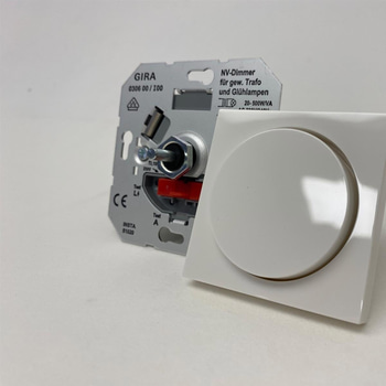 10 st. Lågvoltsdimmer med täckplatta Gira, System 55, kritvit, 20-500W