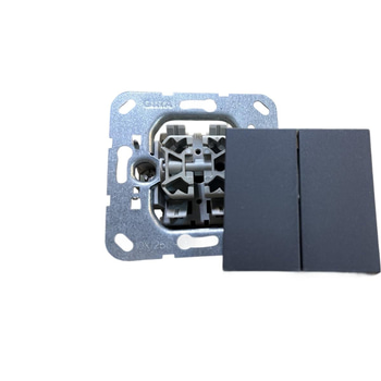 10 ST. STRÖMBRYTARE MED VIPPA, GIRA, SYSTEM 55 D-TRAPP, ANTRACIT