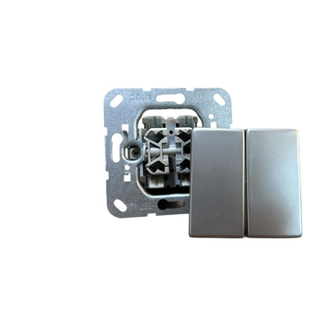 10 ST. STRÖMBRYTARE MED VIPPA, GIRA, SYSTEM 55 D-TRAPP, ROSTFRITT