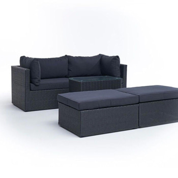 LOUNGEGRUPP SUNFUN ÖREGRUND, SVART, KONSTROTTING, SVART