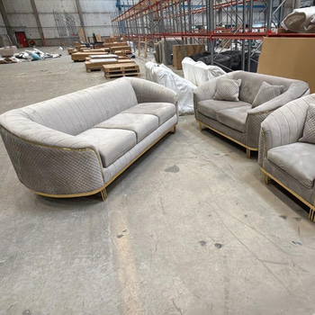 Soffgrupp, 3-2-1, grå sammet