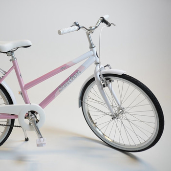 Cykel Svalan, City, hjul 24 tum, ram 14 tum, vit/ljus rosa