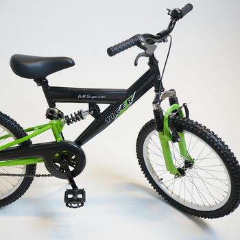 Cykel Tiger, MTB heldämpad, hjul 20 tum, ram 10 tum, svart/grön