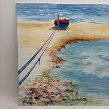 Canvastavla - Signerad "Oleo"