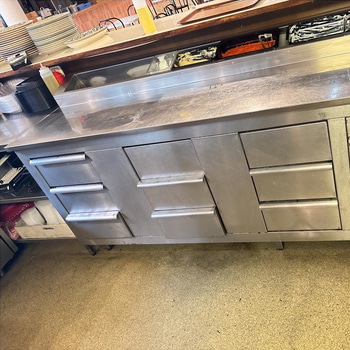 Rostfri kylbänk med kylränna