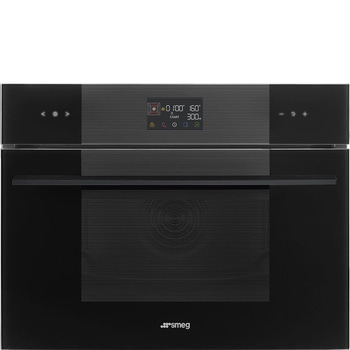 Kombinationsmikrovågsugn Smeg Kompaktugn 45 cm, Svart, Linea SO4102M1B3