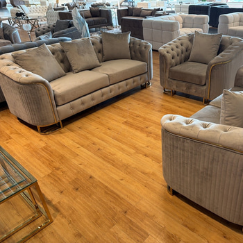 Soffgrupp, 3 del, grå sammet